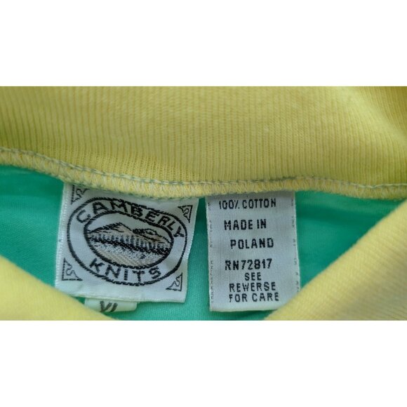 Camberly Knits Vintage 80s 90s Men's Shirt Size XL Green Yellow Collared - Picture 5 of 12